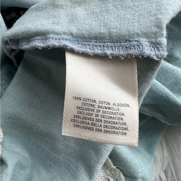 ANTHROPOLOGIE HOLDING HORSES CHAMBRAY DENIM EMBROIDERED BUTTON DOWN XS - Picture 9 of 11